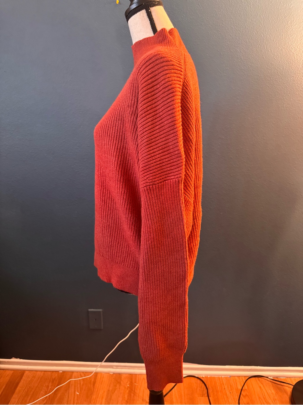 Relaxed Cowl Neck Sweater In Rust — image 2 of 5